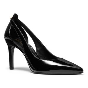 NIB Michael Kors Cersei Flex Mid Patent Leather Cutout Black Pumps